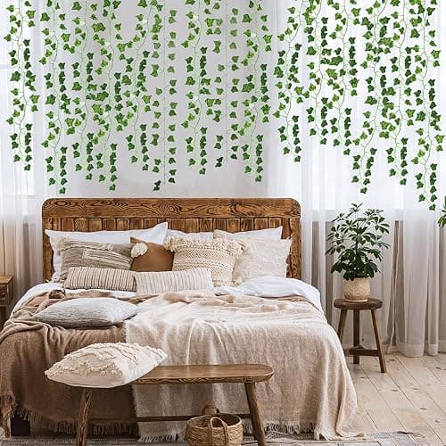 CEWOR 36 Pack 236 Feet Artificial Vines for Bedroom, Fake Ivy for Room Wedding Decor, Hanging Vines with Fake Leaves Artificial Ivy Garland for Wall Indoor Outdoor Decoration thumbnail 4