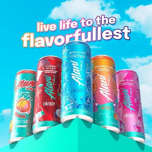Alani Nu BLUE SLUSH, Sugar Free, Low Calorie Energy Drinks, 200mg Caffeine, Biotin, B Vitamins, Zero Sugar, 10 Calories, 12 Fl Oz Cans, 12 Pack thumbnail 9