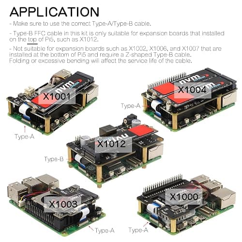 Geekworm 16Pin 0.5mm Pitch PCIe FFC Ribbon Cable Set 30mm/50mm/80mm for Raspberry Pi 5 & PCIe to NVMe SSD Adapter thumbnail 4