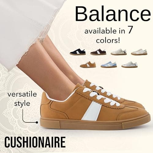 CUSHIONAIRE Balance Womens Sneakers, Casual Tennis Shoes for Women with Memory Foam and Slip Resistant Outsole thumbnail 3