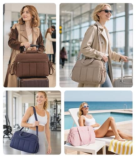 BAGSMART Duffle Bag for Travel, Gym Bag for Women, Weekender Carry on | PVC Wet Pocket, Airline Approved Personal Carry-on Size, Fits Under-seat, One Bag for Gym, Travel, Hospital, Overnight thumbnail 6