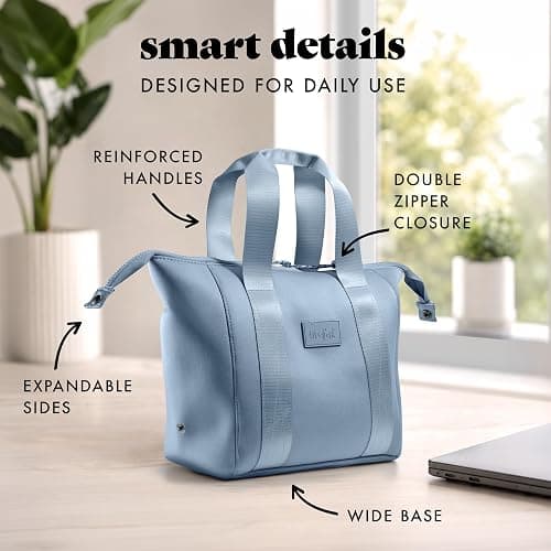 Fit & Fresh Remi Neoprene Lunch Bag for Women w/Ice Pack & Containers | Machine Washable Lunch Box For Women, Self Insulating Durable Neoprene, Large Capacity For Nurses, Teachers, School, Work thumbnail 9