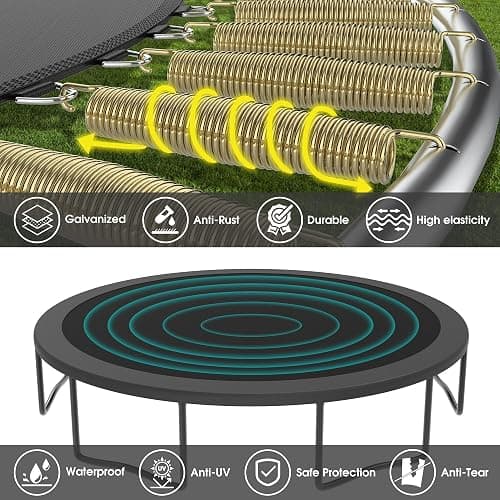 YORIN Tranpoline Outdoor 16FT 15FT 14FT 12FT 10FT 10FT with Basketball Hoop & Net, 1500 LBS, ASTM Approved, Easy Install, Backyard Heavy Duty Large Tranpolines for Kids and Adults thumbnail 3