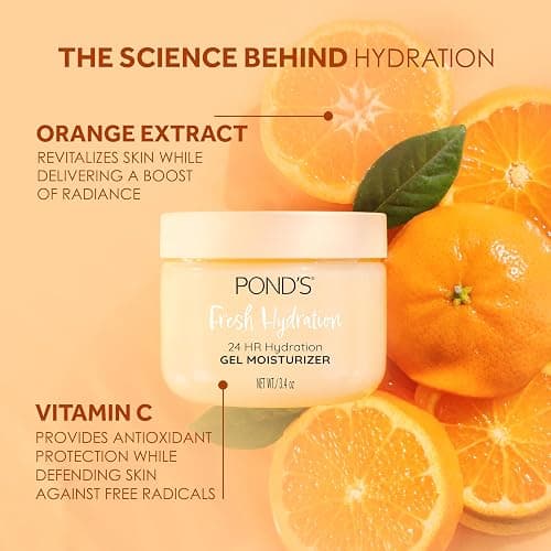 POND'S Orange Extract & Vitamin C Gel Face Moisturizer For Renewed and Luminous Skin, 3.4 oz thumbnail 2