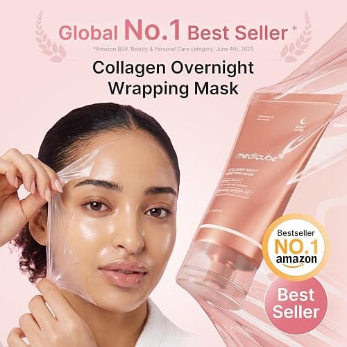 medicube Wrapping Mask Collagen - Overnight Peel Off Facial Mask | Elasticity & Hydration Care, Reduces Sagging & Dullness - Hydrolyzed Collagen For Glowing Skin, Korean Skin Care, 2.53 fl.oz thumbnail 2