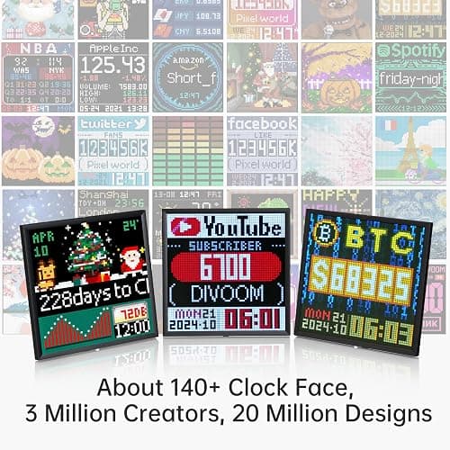 Divoom Pixoo-64 WiFi Pixel Art Display mit einem 64x64 LED Panel, einzigartige Beleuchtungsdekoration mit App-Steuerung thumbnail 8