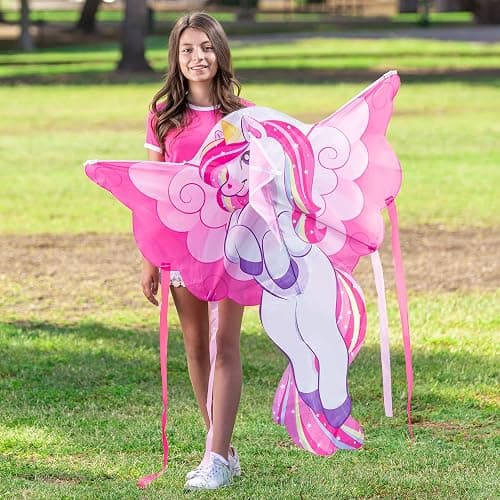 JOYIN 43.3'' Giant Unicorn Kite Easy to Fly for Kids and Adults with 262.5 ft String, Large Beach Kite for Outdoor Games and Activities thumbnail 2