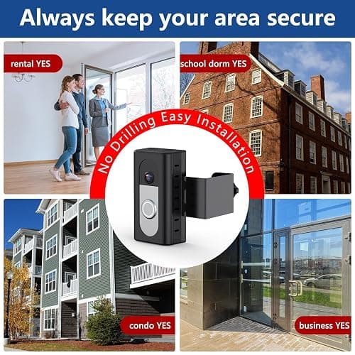 KIMILAR Anti-Theft Video Doorbell Mount Compatible with Ring/Blink Wireless Video Doorbell, Adjustable Mounting Bracket Accessories for Houses, Apartments, Businesses, Not for Blink 2nd Gen thumbnail 6