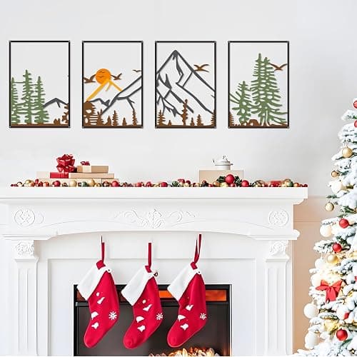 DICYWUDI Colorful Metal 47.24 x 15.7 inch Mountain Wall Decor – Minimalist Wall Art for or Indoor Kitchen Bathroom Bedroom Living Room Dining Room thumbnail 4