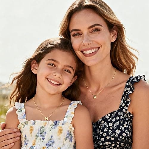 M MOOHAM Initial Necklace for Women Girls, Letter A-Z Box Chain Necklace | 14K Gold Plated Bubble Letter, Initial Necklace for Girls Women, Box Chain Necklace, Jewelry Birthday Gifts for Girl Kids thumbnail 4