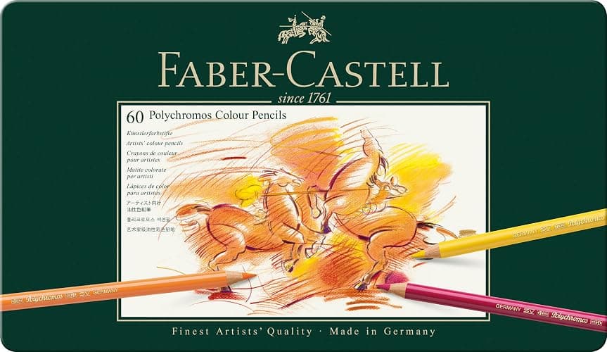 Faber-Castell Polychromos Artists' Color Pencils - Tin of 60 Colors - Premium Quality Artist Pencils thumbnail 3