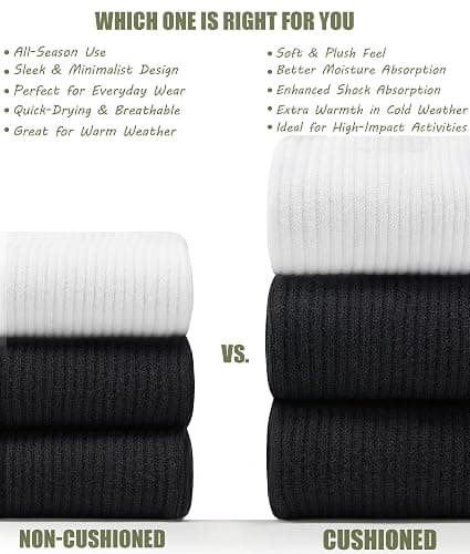 AugRing Women Crew Socks Casual Athletic Gym Running Cozy Cotton Calf Socks For Women 3-6 Pack Size 5-11 thumbnail 2