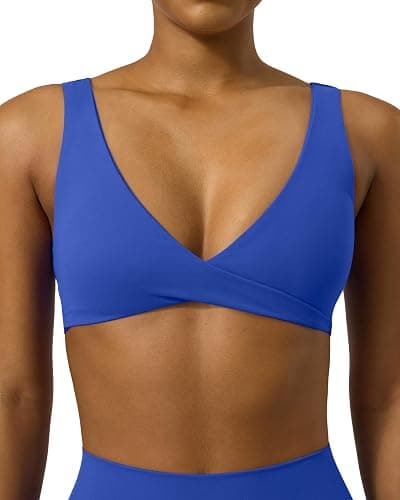PAVOI ACTIVE Twist Front Sports Bra for Women - Two Ways Customizable Coverage Workout V Plunge Front & Back Bra, FlexFlow - Image 1