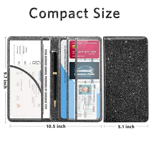 CoBak Car Registration and Insurance Holder - Vehicle Glove Box Car Organizer,Auto Truck Comparment Accessories Case with Magnetic Closure for Driver License,Cards thumbnail 5