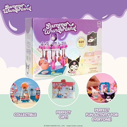 Hamee Sanrio Hello Kitty and Friends ‘Summer Wunderland’ Cute Water Theme Park Building Block Set Birthday Gift, Party Favor, Stress Relief, Collectible Toy Compatible with Lego Block – Kuromi thumbnail 3