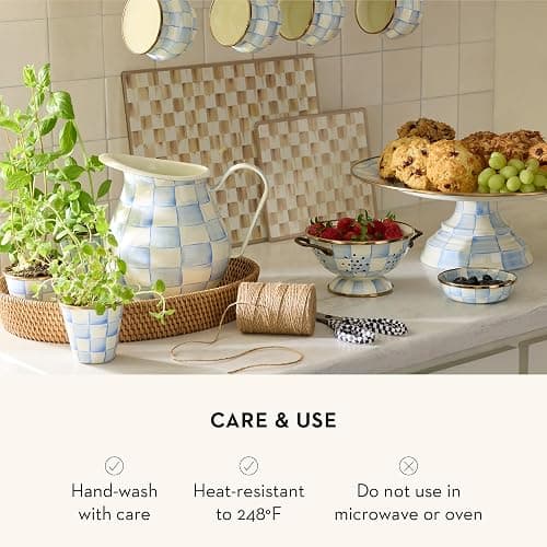 MACKENZIE-CHILDS Set of 2 Tempered Glass Cutting Boards, Countertop Cutting Boards, Brown-and-White Mocha Check thumbnail 5