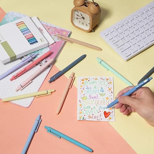 Mr. Pen- Retractable Gel Pens, 12 Pack, Pastel Color Ink, Fine Point 0.7 mm | Fast Dry, Smooth Writing, Cute Gel Ink Pens for Drawing, Writing Planner and School Supplies thumbnail 2