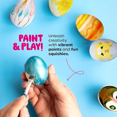 Dan&Darci Easter Egg Squishy Painting Kit - Arts & Crafts for Girls and Boys - Kids Art Activities - Craft Gift for Kid Ages 6 7 8 9 10 Year Old Girl Gifts - Decorate 6 Slow Rising Squishies thumbnail 8