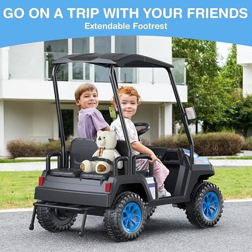 LIGIANT R9 24V Ride on Toys for Big Kids, 4-Seater Kids' Car, Golf Cart Max. Capacity: 264 Lbs, 4WD Ride on Car w/Remote Control, Detachable Awning, Spring Suspension, Music/Story/Power Display thumbnail 3