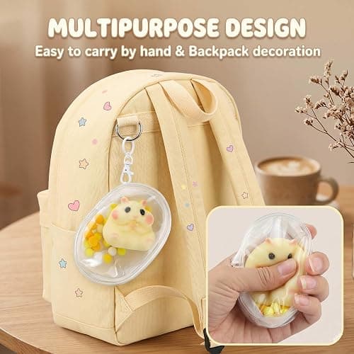 Squishy Hamster Squeeze Toys, Cute Squishy Hamster Fidget Toy, Soft Silicone Animal Squishies, Sensory Anxiety Plushie, Stress Relief Squishies for Adults Kids（Yellow） thumbnail 6