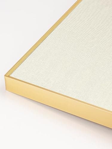Bulletin Board 30 x 20 inches, Oatmeal White Pin Board, Golden Aluminum Framed Fabric Cork Board with 10 Push Pins thumbnail 4