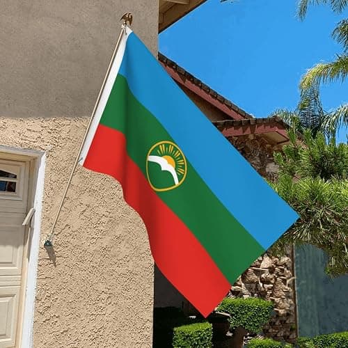Karachay Cherkessia Flag For Indoor Home House Decor Durable Garden Breeze Banner Sign Flag 3x5 Ft thumbnail 2