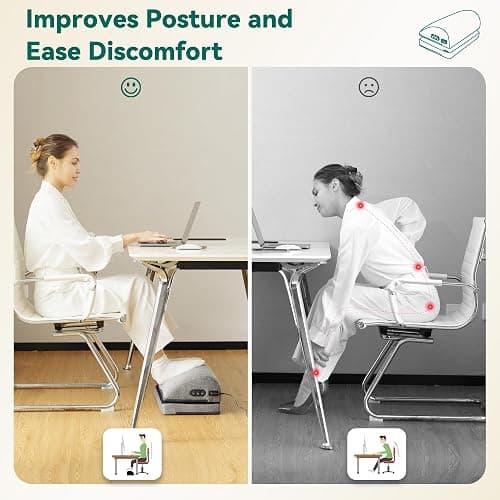 Snailax Heated Foot Rest Under Desk at Work, Desk Foot Stool with Heat & Vibration Massage, Adjustable Height, 2 Heat Levels Foot Warmer Feet Heater for Office Chair, Gaming Home Use thumbnail 2