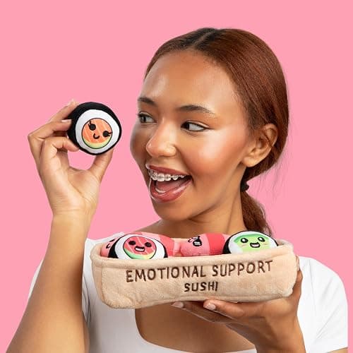 Emotional Support Sushi by Relatable - Cuddly Stuffed Animals and Toys, Squishy Toys and Plushies, Great Gift Ideas for Loved Ones of All Ages - Includes 5 Plushies with Carrying Basket thumbnail 2