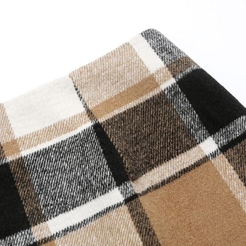 Kinghua Womens Wool Plaid Mini Skirt Fall Winter High Waisted Bodycon Pencil Skirt thumbnail 5
