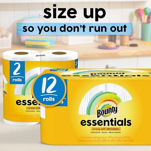 Bounty Essentials Select-A-Size Paper Towels, White, 6 Big Rolls = 8 Regular Rolls, 6 Count thumbnail 2