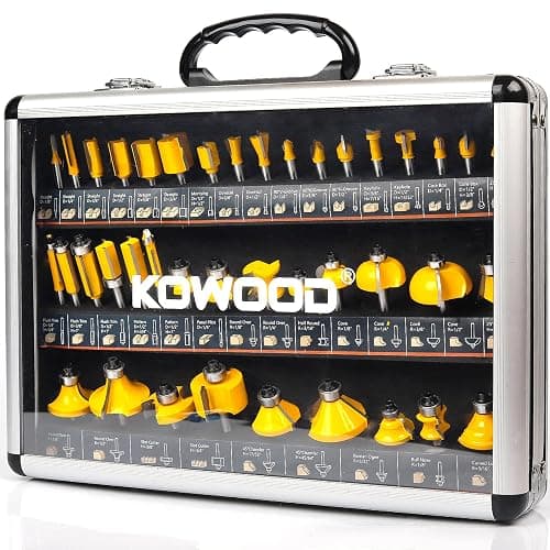 KOWOOD Router Bits Set of 40 Pieces, 1/4 Inch Shank, 40A Expert Router Bit Kit. - Image 1