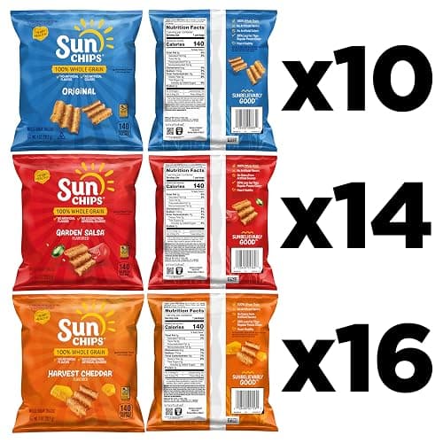 SunChips 100% Whole Grain Chips, Variety Pack, 1 oz Bags, Pack of 40, No Artificial Flavors, Colors thumbnail 3