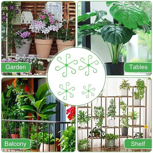 Qianyu 20pcs Climbing Cage Houseplant Stem Supports Plant Climbers Holders Reusable Plastic Flower Stakes Trellis Stem Hook Growth Accessories for Garden Thriving Growth (4 Sizes) thumbnail 5