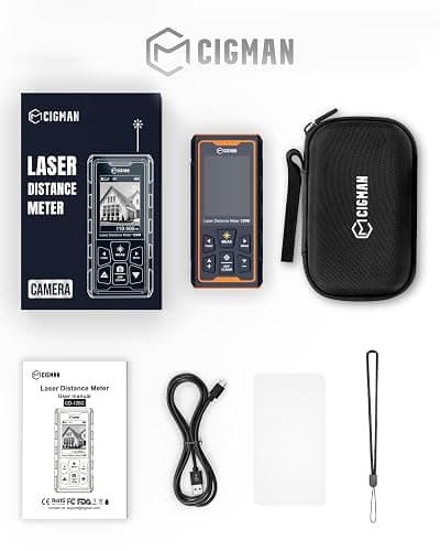 120M Metro laser, CIGMAN telecamera integrata, telemetro laser con fotocamera zoom 4x, schermo LCD, dispositivo di misurazione laser IP65, 16 modalità di misurazione per esterni, (CD-120G) thumbnail 8