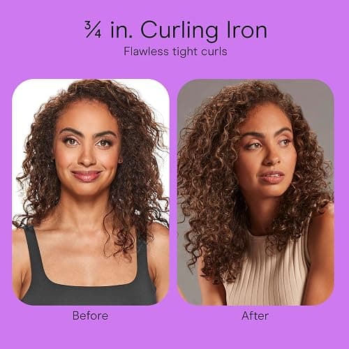 Conair Double Ceramic ¾-Inch Curling Iron with Claw Clip, Creates Tight Curls, Hair Curler for Use on Short, Medium, and Long Hair, White thumbnail 9