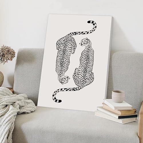 Hwetui Trendy Leopard Canvas Wall Art Set of 3 Funky Lucky 8 Ball Posters Prints Preppy Room Aesthetic Painting Cheetah Wall Decor Pictures for Girls Bedroom Apartment Dorm 12x16 Inch Framed thumbnail 8