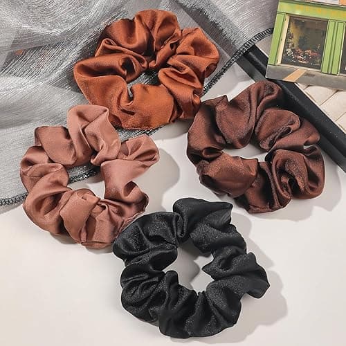 Hair Scrunchies for Women - Hair Ties No Damage Both for Thick Hair or Thin Hair Curl Hair No Crease Scrunchies Ponytail Holder No Hurt Your Hair thumbnail 10
