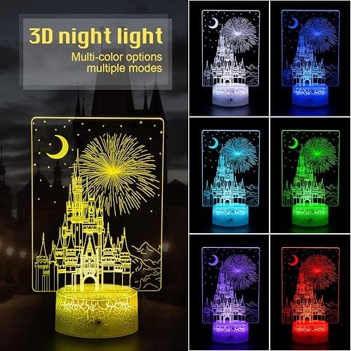 Uyeyuy Creative 3D Illusion lamp Castle Night Light with Remote & Smart Touch 7 Colors + 16 Colors Changing Dimmable Castle Kids Night Light 2-12 Year Old Boy or Girl Christmas Brithday Gifts thumbnail 3