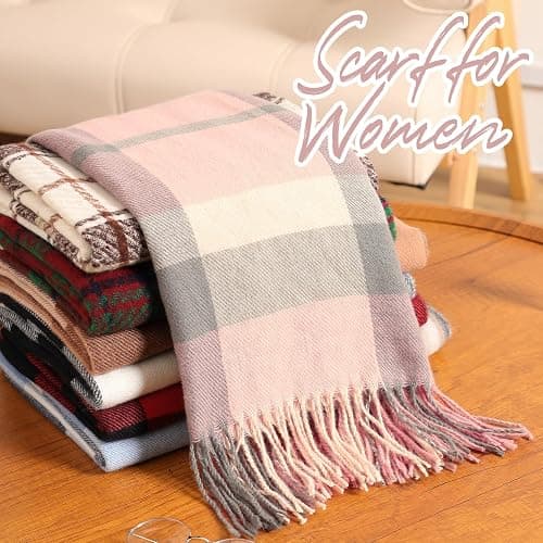 Pleneal Scarf for Women, Womens Winter/Fall Scarf,Long Plaid Shawls and Wraps, Cashmere Feel Blanket Pashmina Scarves thumbnail 7
