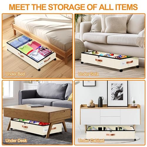 Under Bed Storage with Wheels (2 PACK) thumbnail 7