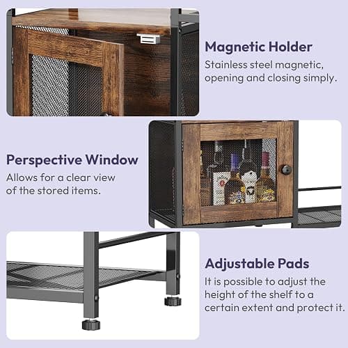 SWTYMIKI Coffee Bar Cabinet for Home - Farmhouse Coffee Stand Station Multi-Purpose Buffet Sideboard Cabinet with Drawers - Kitchen Bar Table for Living Room, Corner, Small Space, Espresso thumbnail 8