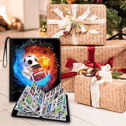 LOMONEH Sports Card Binder with 50 Sleeves,9 Pocket Baseball Card Binder Storage Box,Football Collectible Trading Card Case,Basketball Card Holder,Soccer Card Organizer,Hockey 900 Cards Albums thumbnail 8