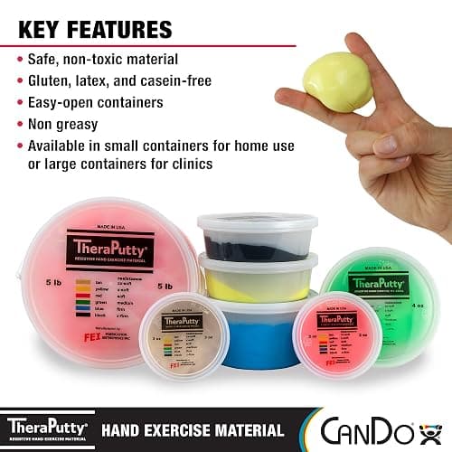 CanDo TheraPutty Standard Hand Exercise Putty For Rehabilitation, Exercises, Hand Therapy, Occupational Therapy, Hand Strengthening, Improve Motor Skills, Stress Relief thumbnail 5
