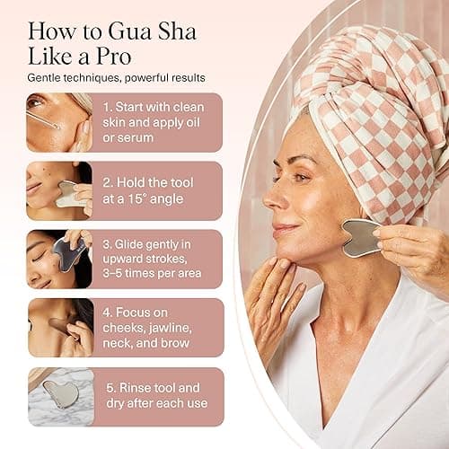 Kitsch Stainless Steel Gua Sha Facial Tools - Guasha Tool for Face, Face Sculpting Tool, Jawline Shaper, Double Chin Reducer, Body Gua Sha Tools, Lymphatic Drainage Massager, Facial Skin Care - Silver thumbnail 8