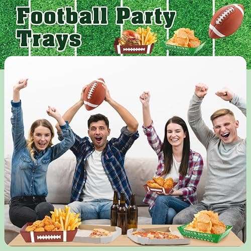 50Pcs Football Party Supplies, 5lb Football Food Plates, Football Paper Trays Disposable Bowls Nacho Trays, Football Theme Party Favors for Gameday, Carnivals, Birthday, Sport, Party Decor thumbnail 7