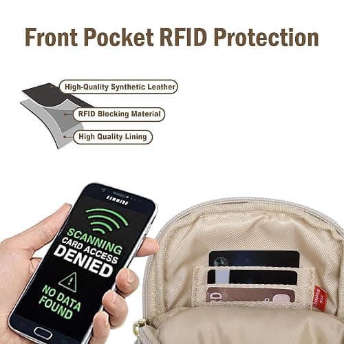 Haytijoe Small Anti Theft Crossbody Bag for Women Faux Leather Lightweight Sling Bags RFID Blocking Fanny Pack for Travel thumbnail 4