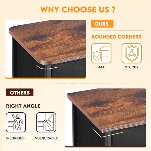 Sonharlar Curved Profile Dresser for Bedroom, Chest of Drawers, 5 Storage Drawers Organizer Unit, Black Dresser with Fabric Bins for Closet, Living Room, Kid Room (Charcoal Black) thumbnail 4