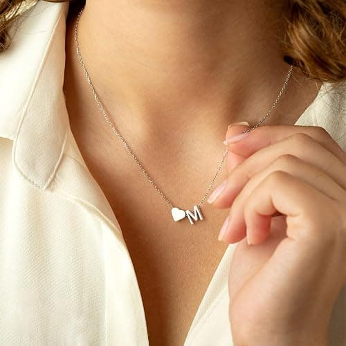 Turandoss Christmas Gifts for Grandkids - Dainty 18K Gold Plated Tiny Heart Initial A-Z Letter Pendant Necklace Stocking Stuffers for Teen Girls Jewelry thumbnail 4