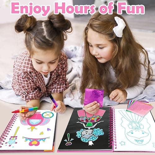 FUNNYB&G Foil Art Craft for Kids - Christmas Crafts Gift Party Favors Stocking Stuffers for Kids Fun Art Supplies Creative Birthday Gift Travel Toys for Girls Boys 4 5 6 7 8 9 Years Old(Princess) thumbnail 2