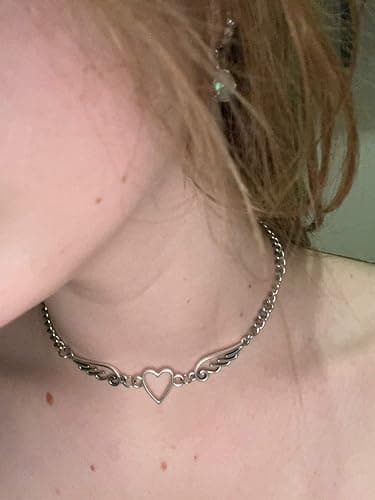 Angel heart wing necklace unisex thumbnail 4